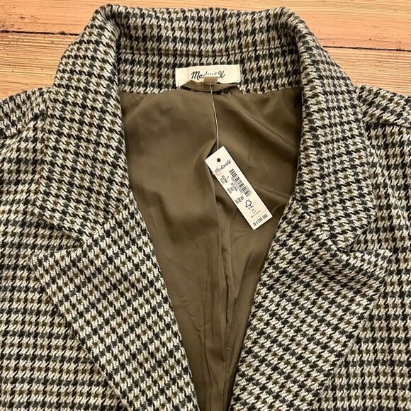 Madewell Oversized Knit Blazer Houndstooth. NWT. Size L. - Picture 8 of 13